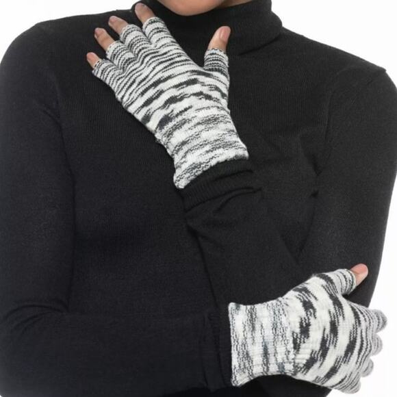 Style & Co Black Marled Space-Dyed Fingerless Gloves NWT - Picture 1 of 8